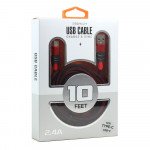 Wholesale Type C / USB-C 2.4A Braided Cloth Strong Durable Charge and Sync USB Cable 10FT (Red)